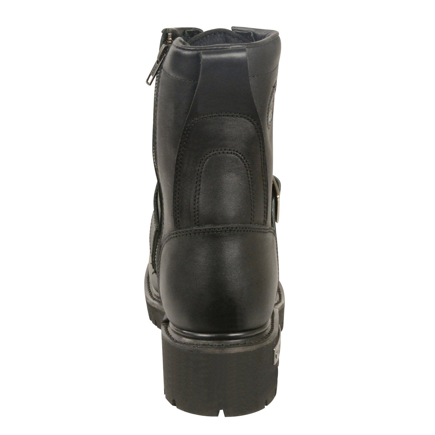 Milwaukee Leather Men's Black Leather Lace-Up Engineer Motorcycle Boots w/ Buckles and Side Zipper MBM101