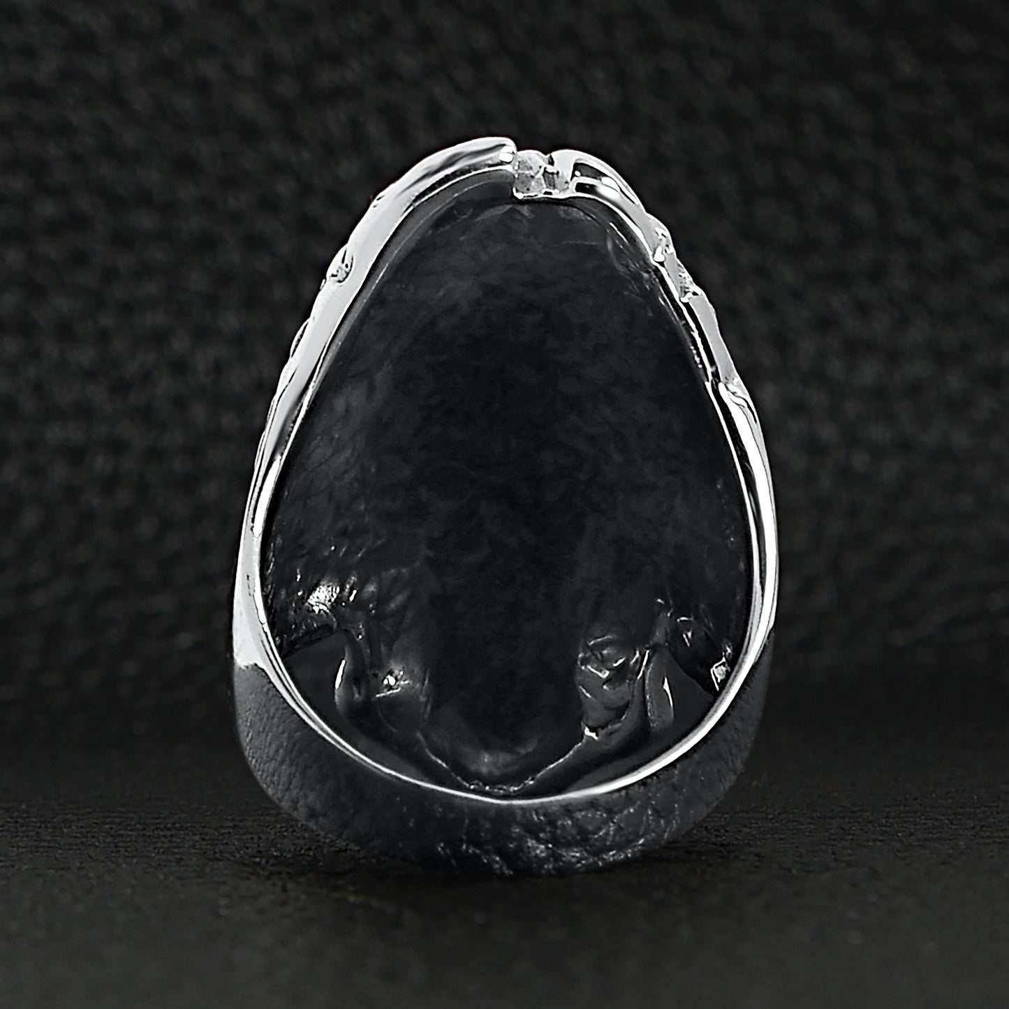 Sterling Silver Skull Flaming Hair Ring