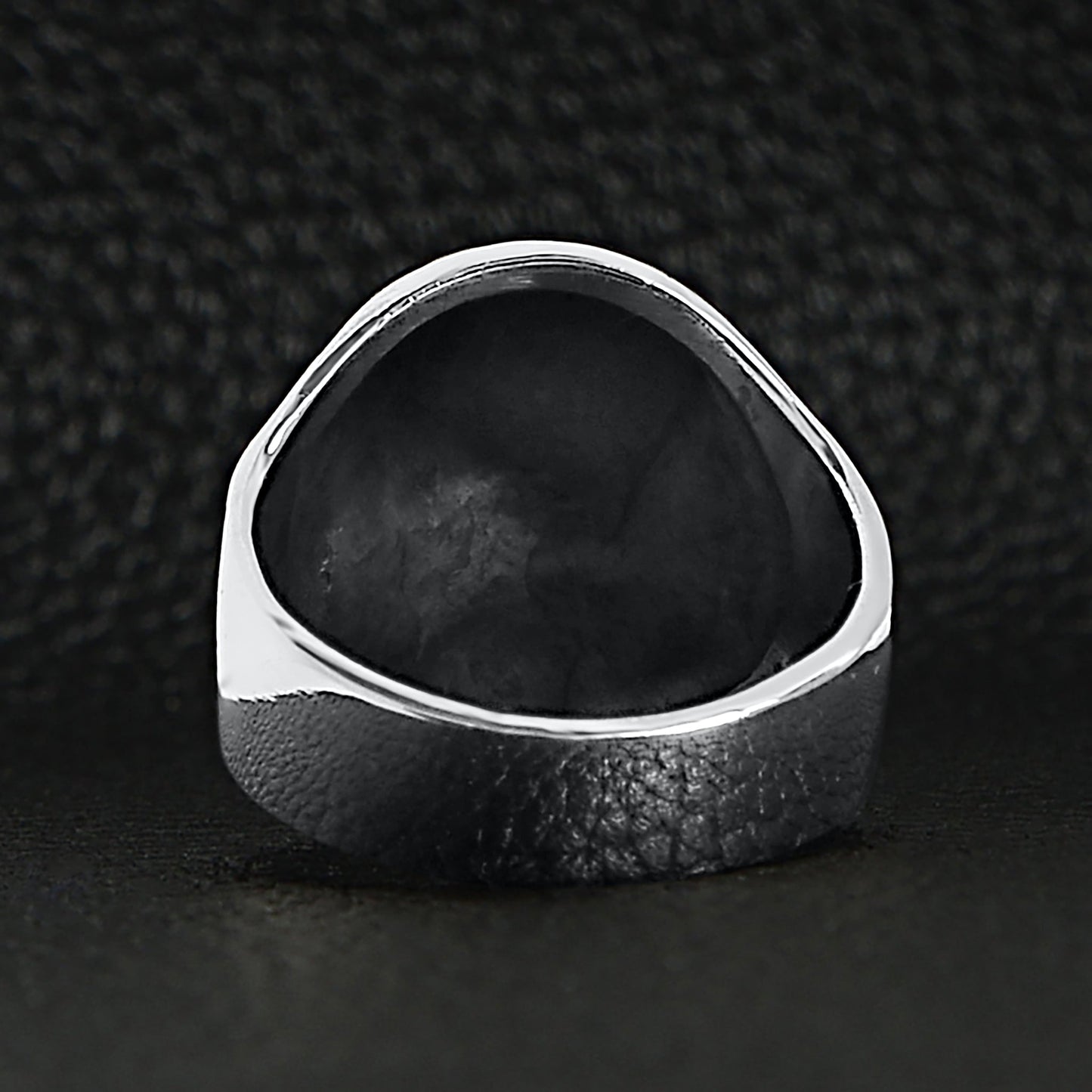 Sterling Silver Black Eyed Skull Ring