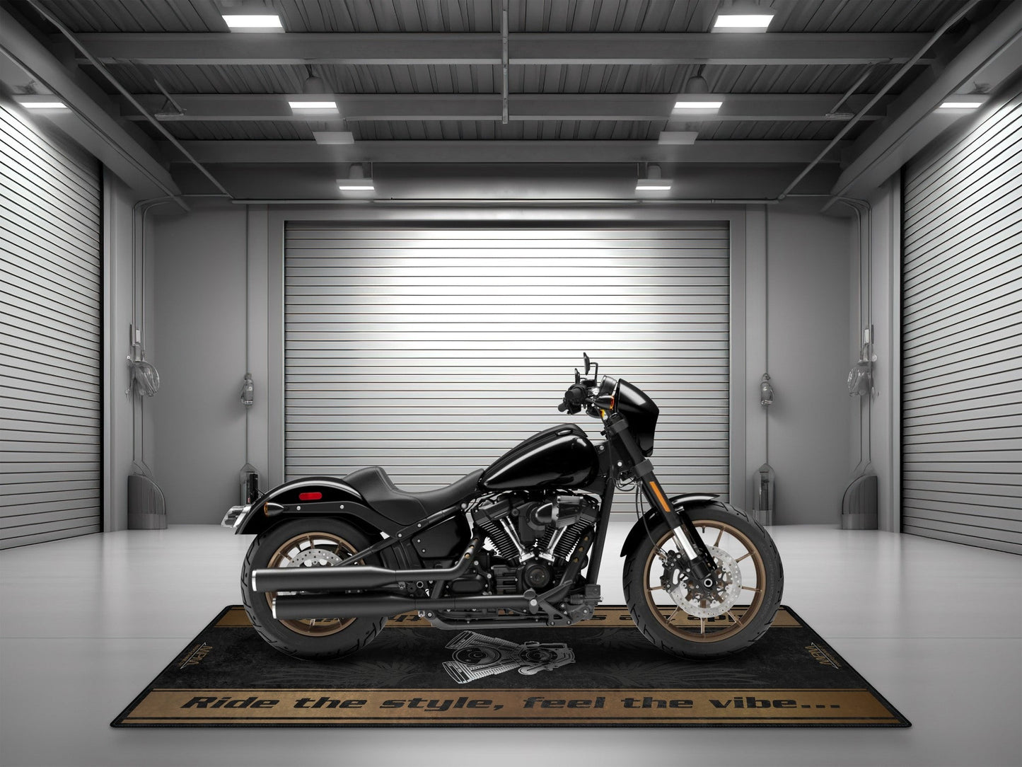 Motorcycle Mat for Cruiser Motorcycle "Ride The Style, Feel The Vibe" - MM7306