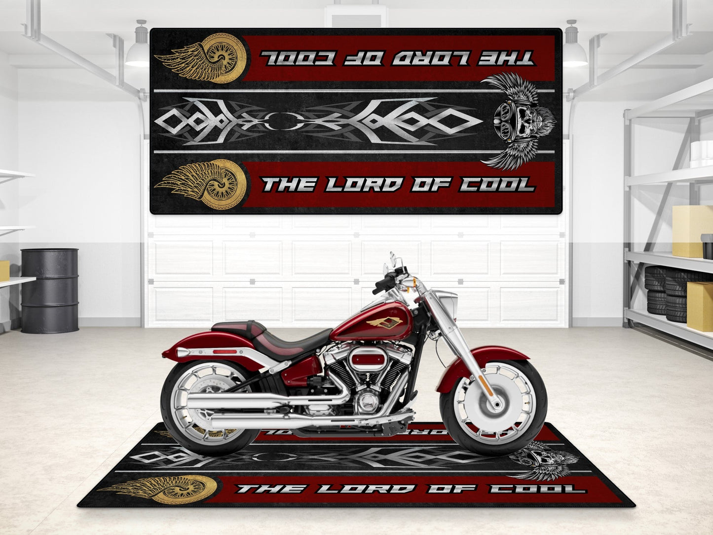 Motorcycle Mat For Cruiser Motorcycle "The Lord of Cool" - MM7308