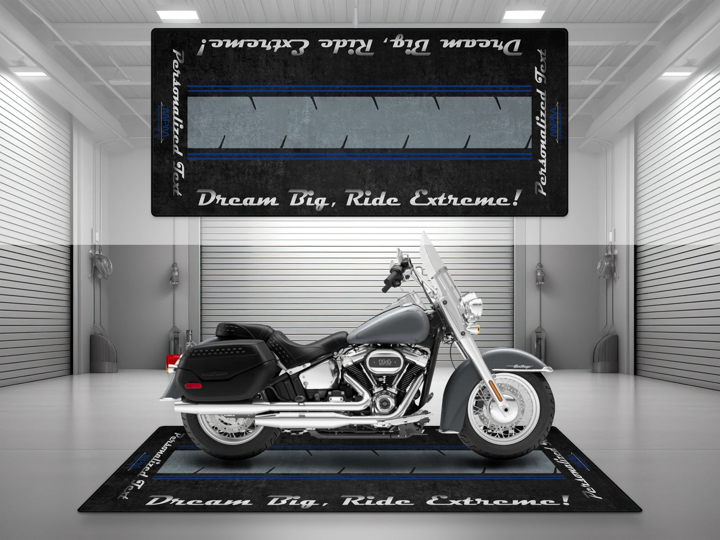 Motorcycle Mat For Cruiser Motorcycle "Dream Big, Ride Extreme" - MM7310