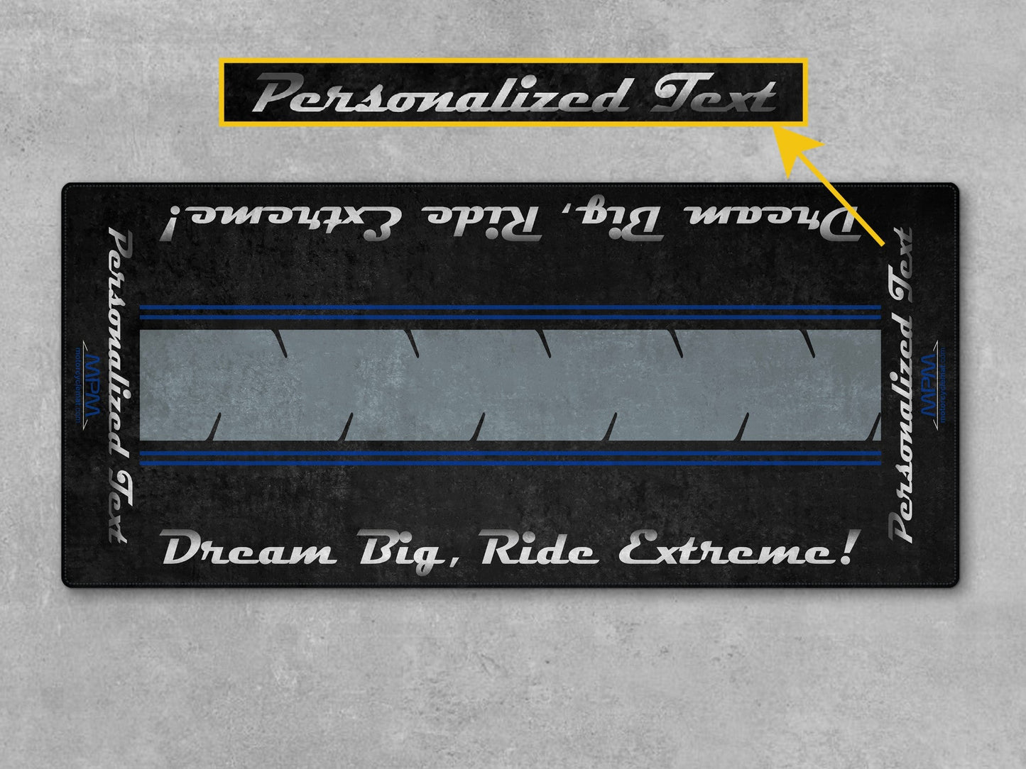 Motorcycle Mat For Cruiser Motorcycle "Dream Big, Ride Extreme" - MM7310