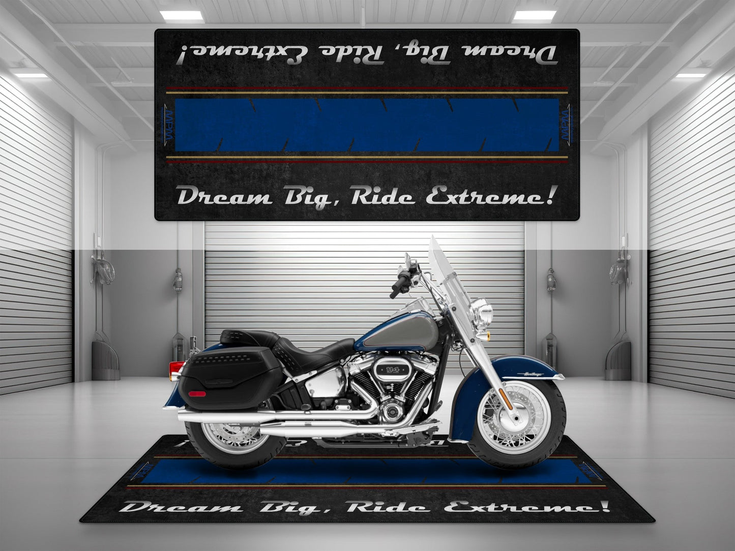 Motorcycle Mat For Cruiser Motorcycle "Dream Big, Ride Extreme" - MM7310