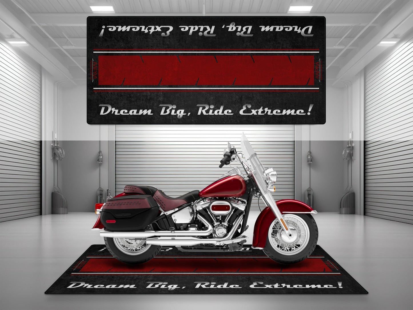 Motorcycle Mat For Cruiser Motorcycle "Dream Big, Ride Extreme" - MM7310