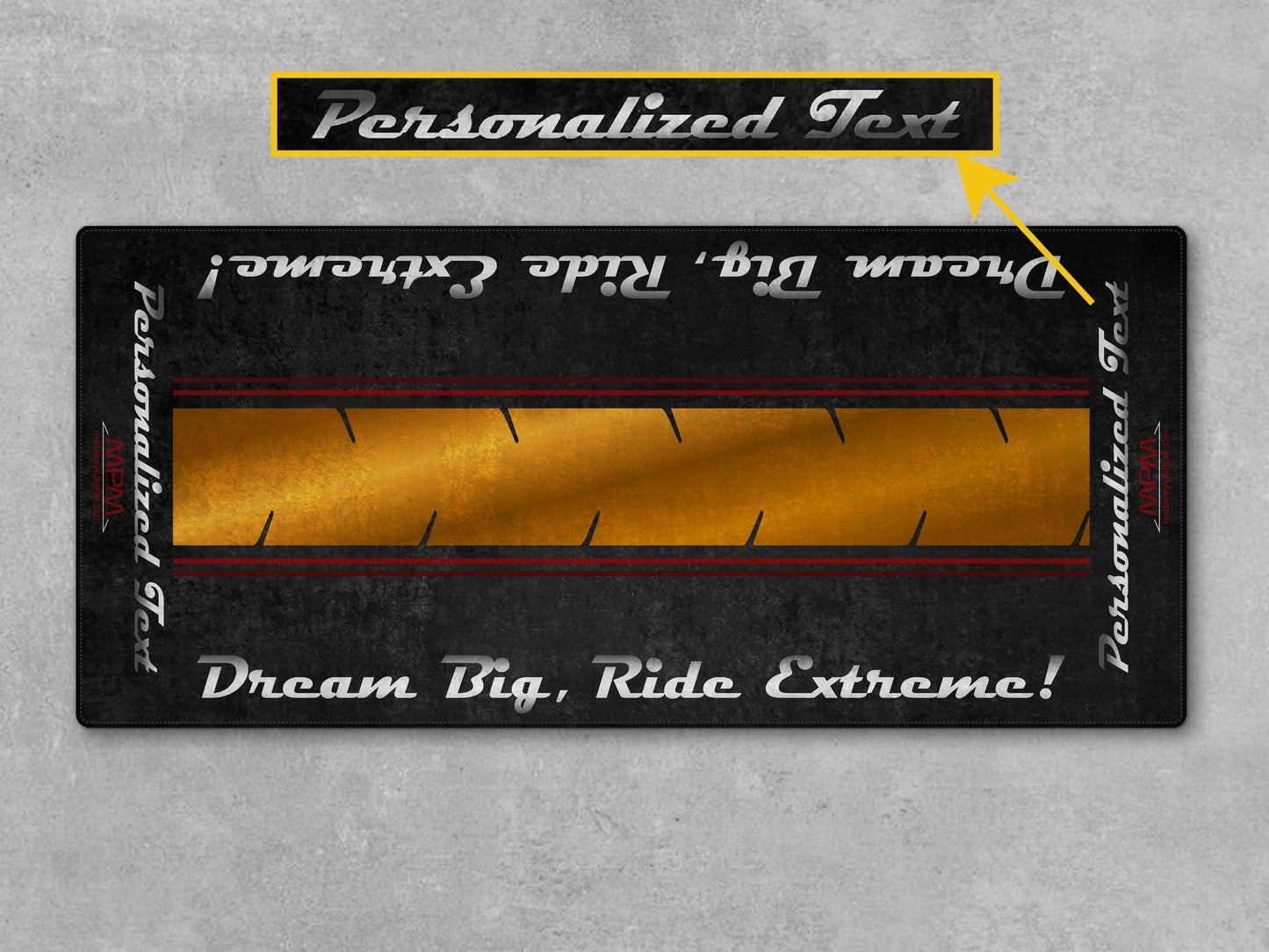 Motorcycle Mat For Cruiser Motorcycle "Dream Big, Ride Extreme" - MM7310