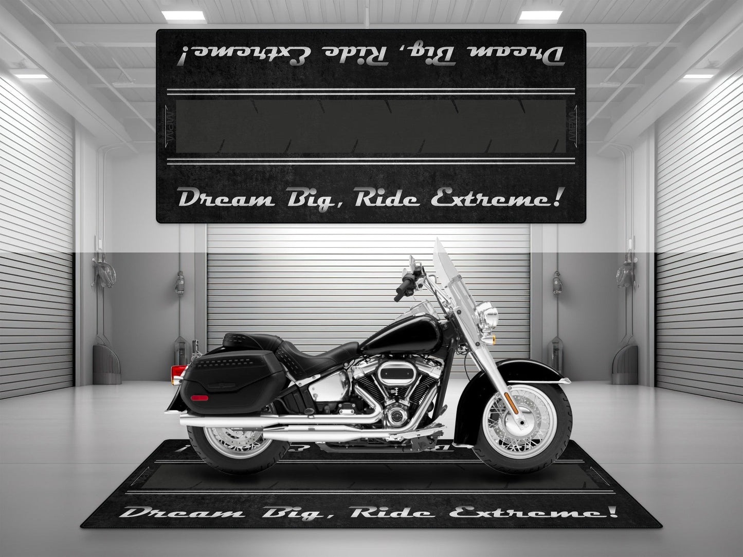 Motorcycle Mat For Cruiser Motorcycle "Dream Big, Ride Extreme" - MM7310