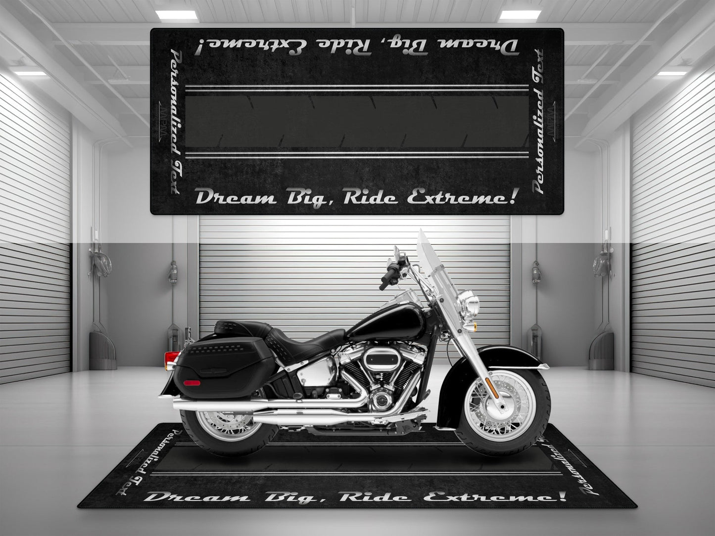 Motorcycle Mat For Cruiser Motorcycle "Dream Big, Ride Extreme" - MM7310