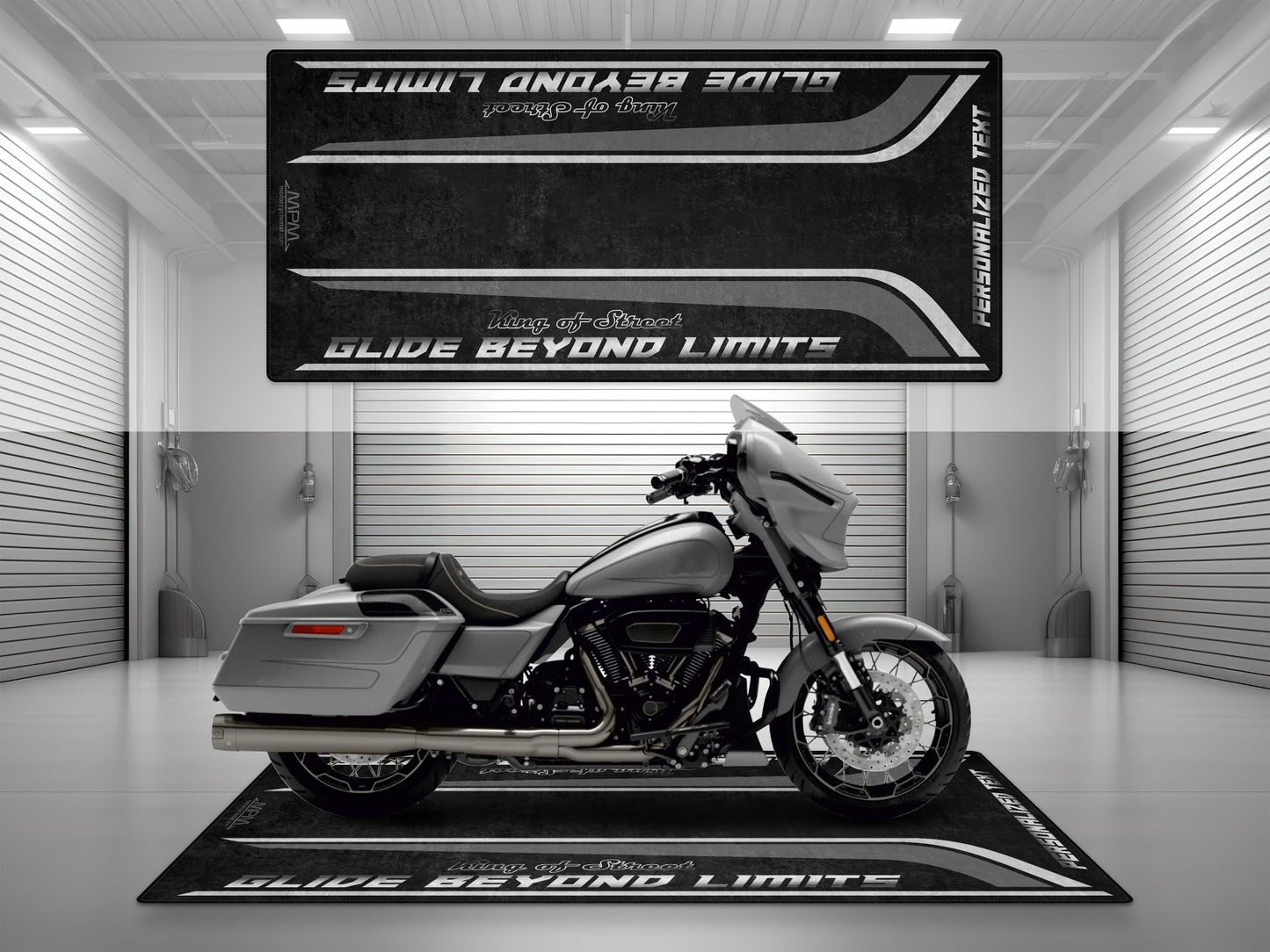 Motorcycle Mat for Cruiser Motorcycle "Glide Beyond Limits - King of Street" - MM7349