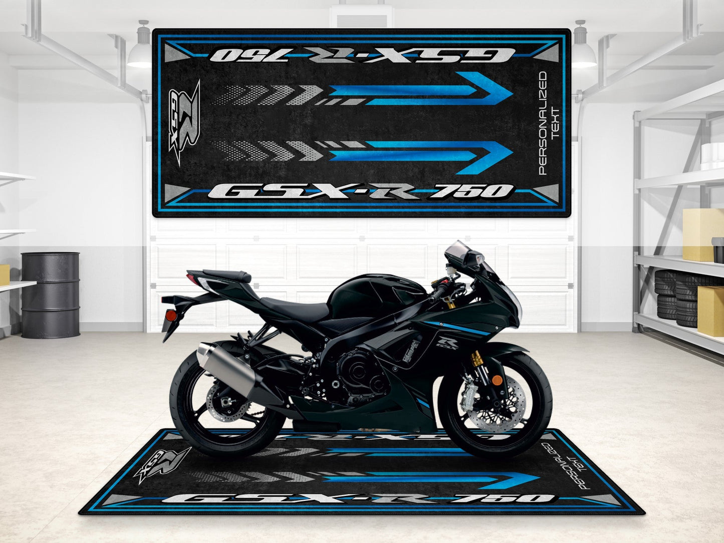 Designed Pit Mat for Suzuki GSX-R750 Motorcycle - MM7356