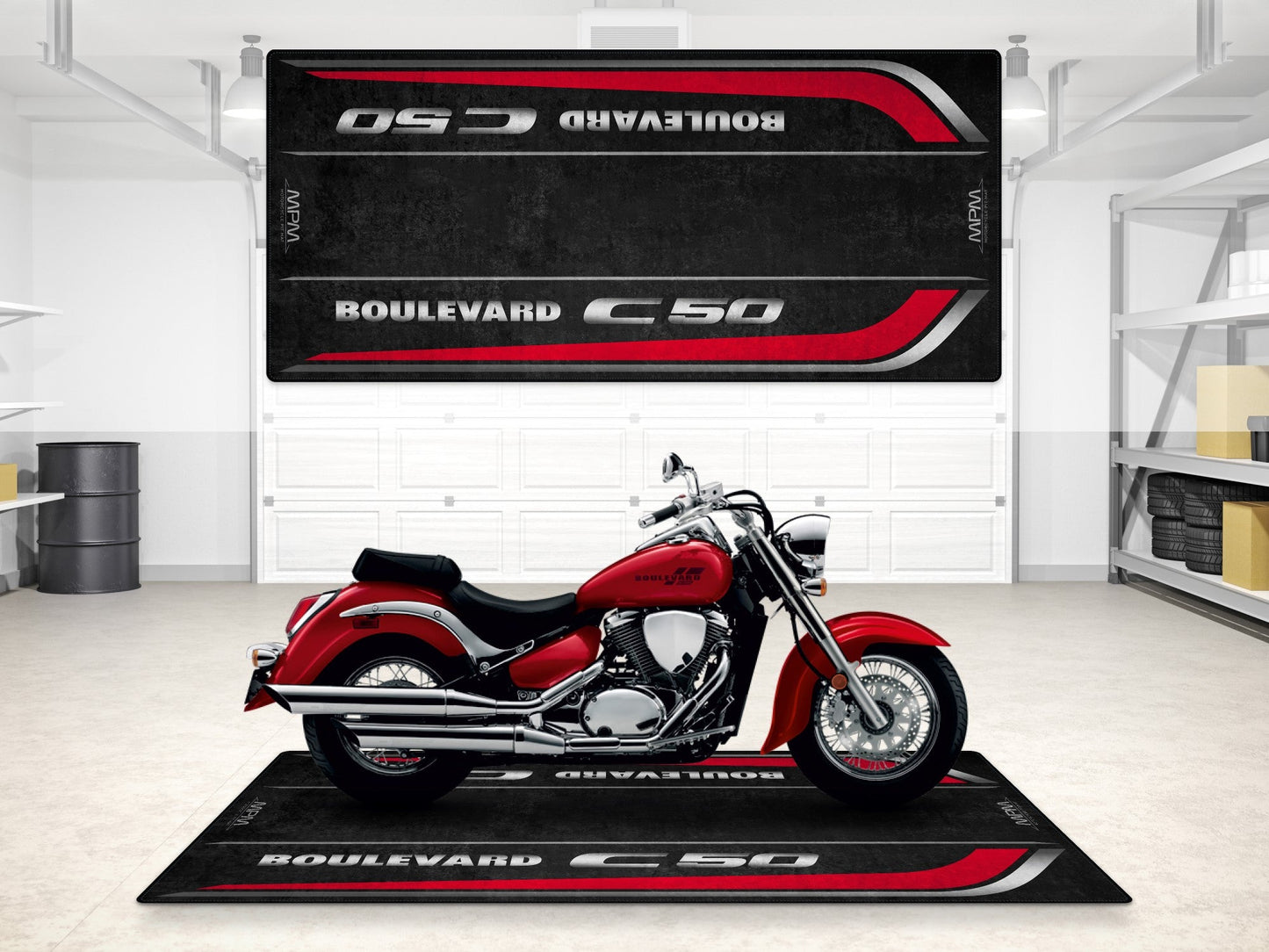 Designed Pit Mat for Suzuki Boulevard C50 Motorcycle - MM7367