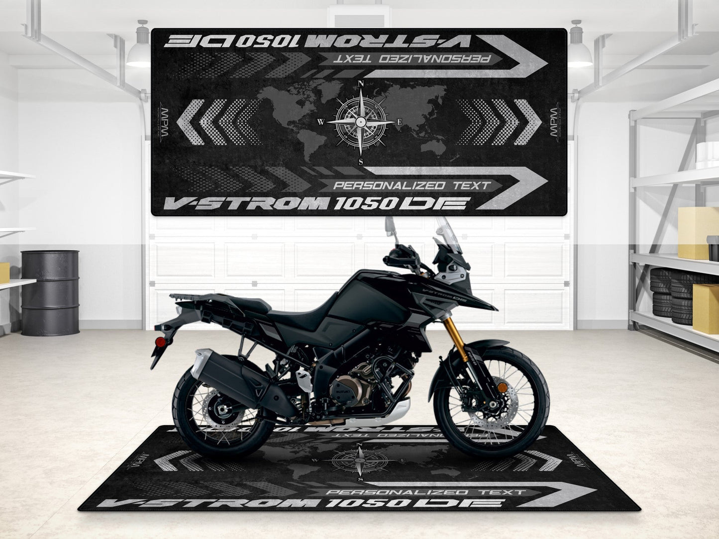 Designed Pit Mat for Suzuki V-STROM 1050DE Motorcycle - MM7370