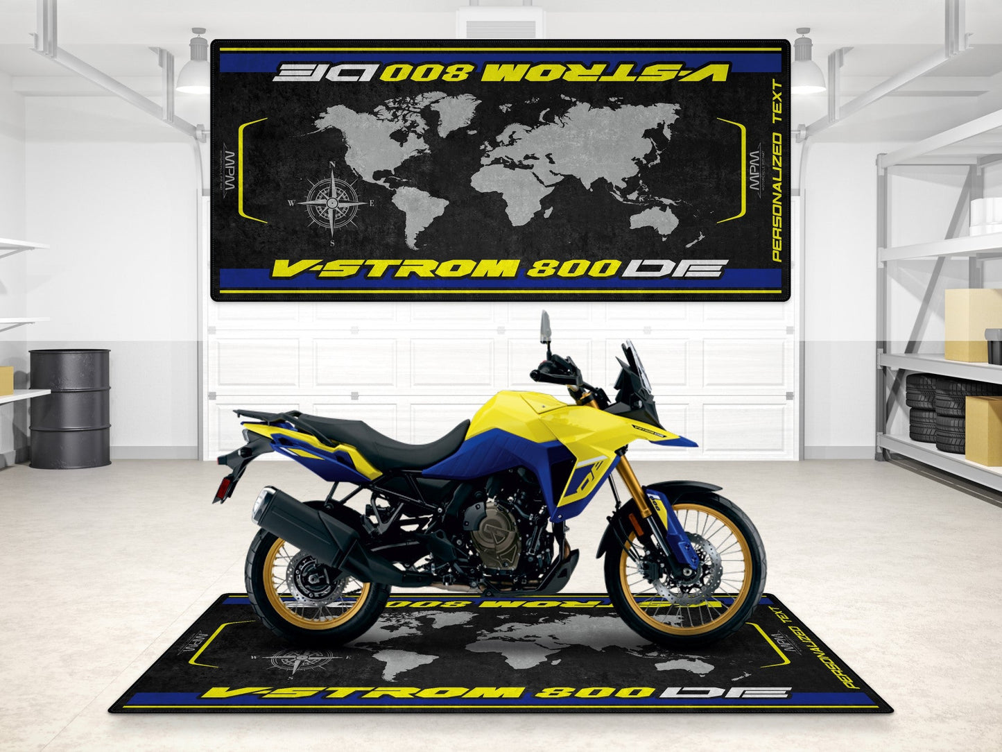 Designed Pit Mat for Suzuki V-STROM 800DE Motorcycle - MM7373