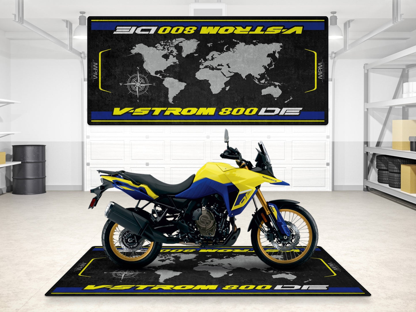 Designed Pit Mat for Suzuki V-STROM 800DE Motorcycle - MM7373