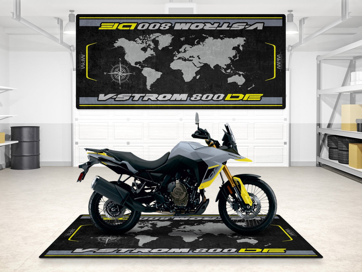 Designed Pit Mat for Suzuki V-STROM 800DE Motorcycle - MM7373
