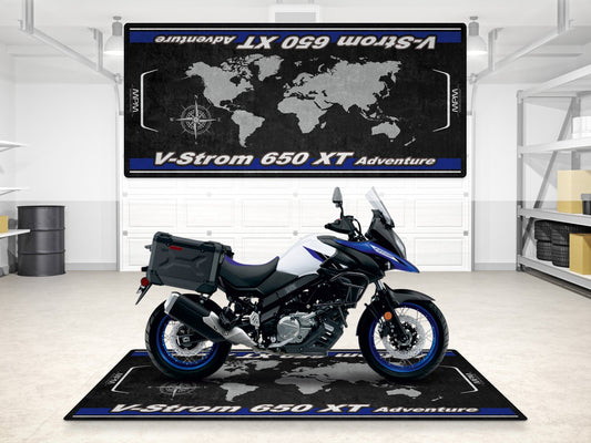 Designed Pit Mat for Suzuki V-STROM 650XT Adventure Motorcycle - MM7378