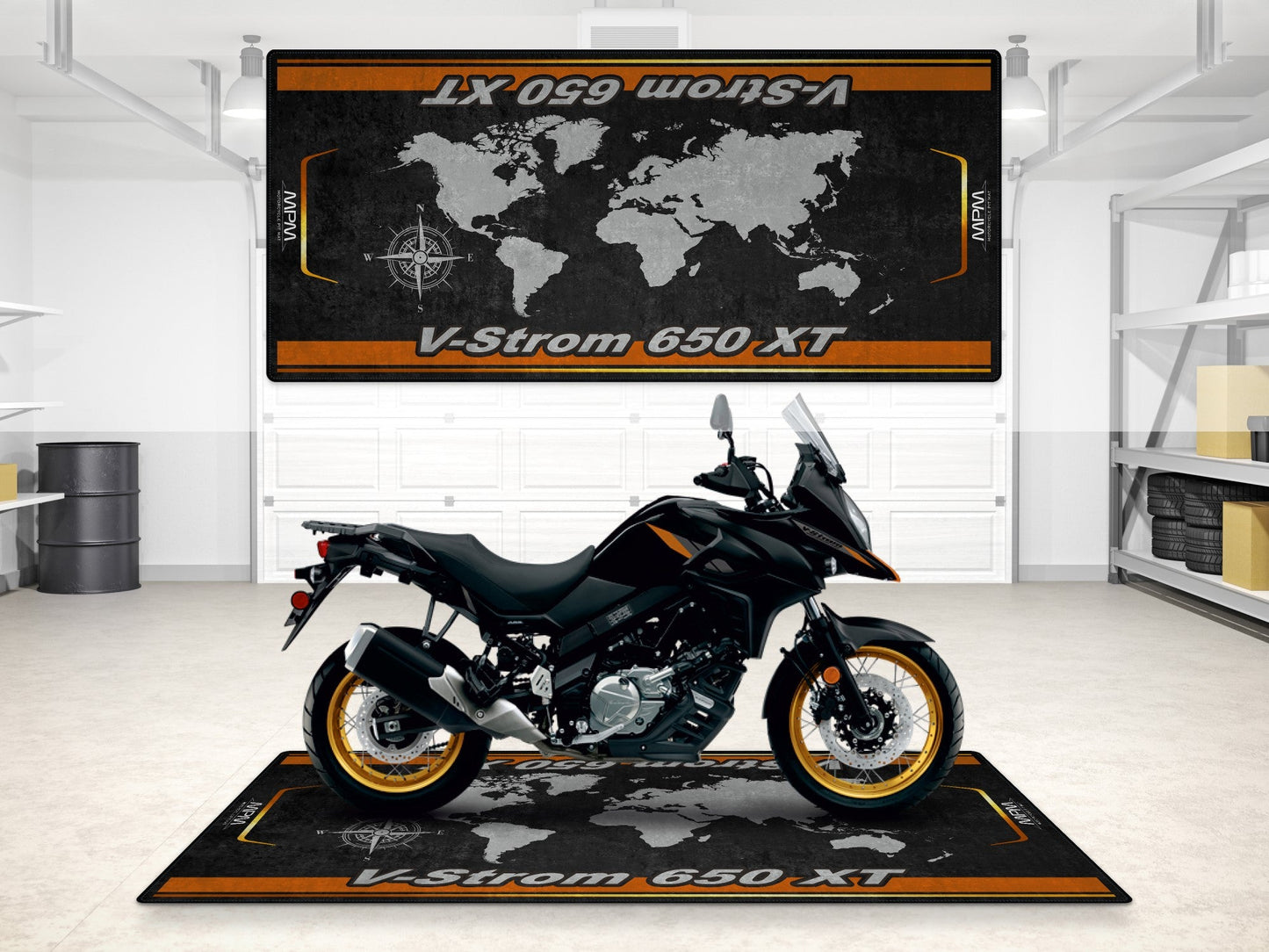 Designed Pit Mat for Suzuki V-STROM 650XT Motorcycle - MM7379