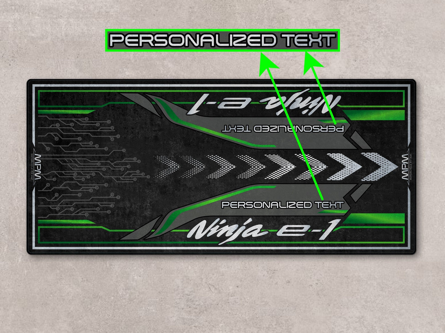 Designed Pit Mat for Kawasaki Ninja e-1 Motorcycle - MM7385