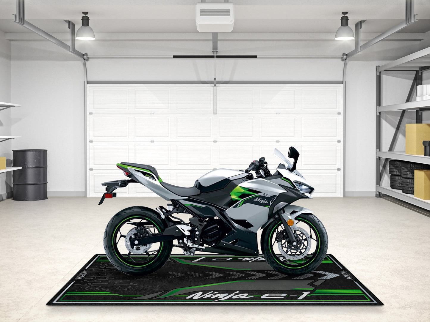 Designed Pit Mat for Kawasaki Ninja e-1 Motorcycle - MM7385