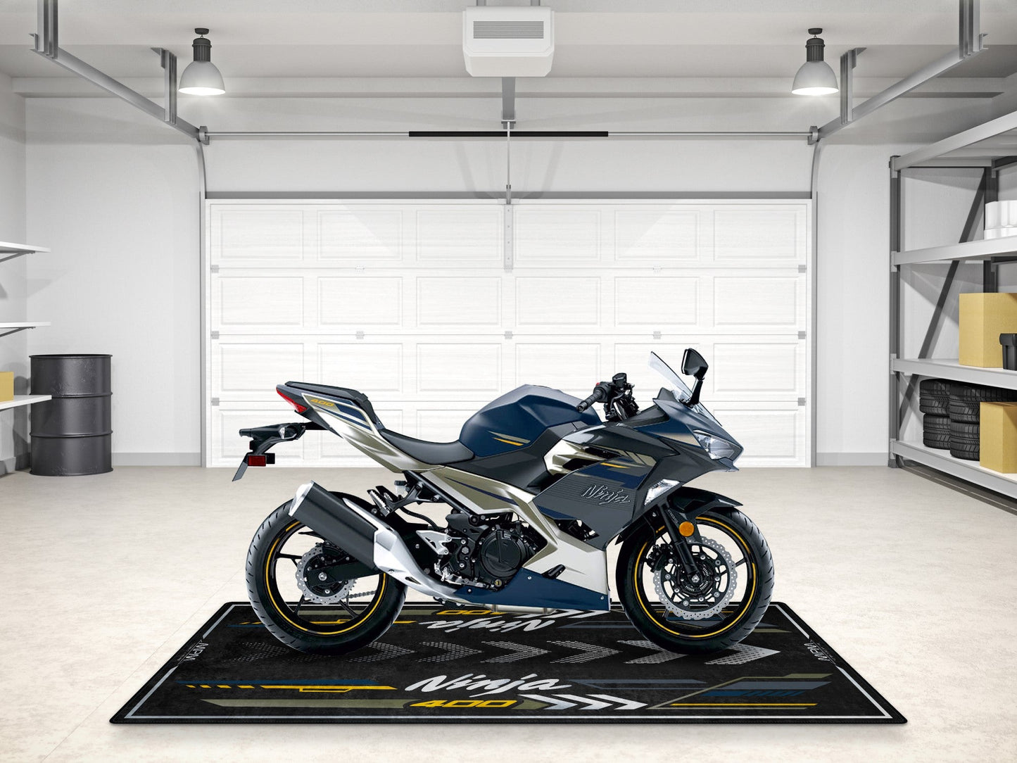Designed Pit Mat for Kawasaki Ninja 400 Motorcycle - MM7386