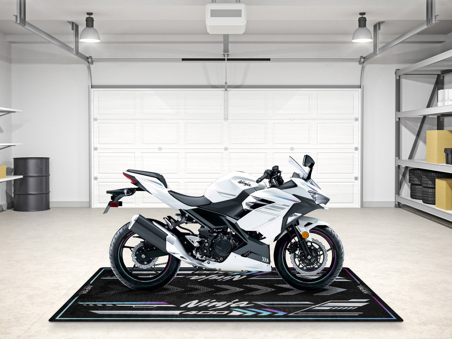 Designed Pit Mat for Kawasaki Ninja 400 Motorcycle - MM7386