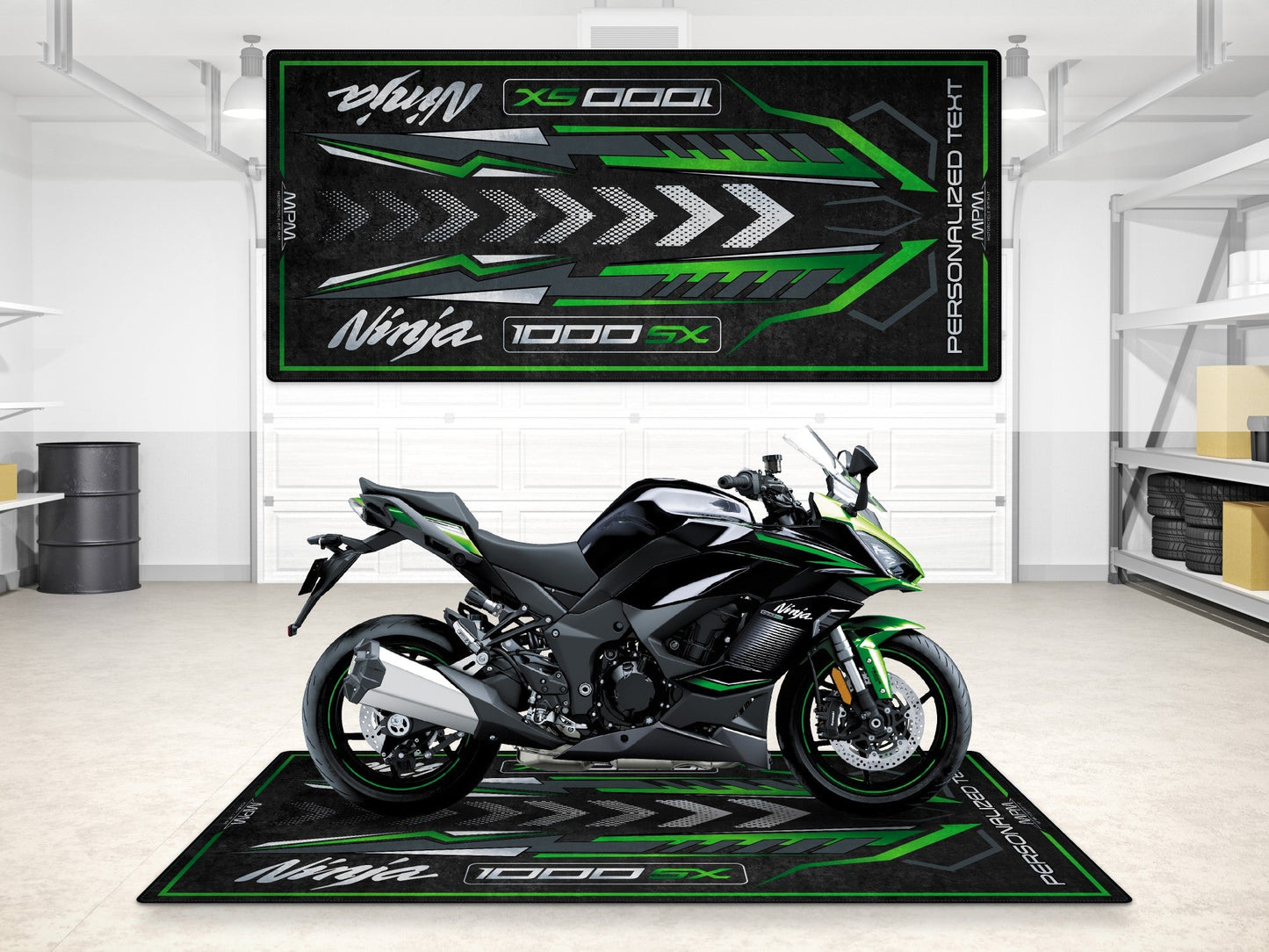 Designed Pit Mat for Kawasaki 1000SX Motorcycle - MM7390