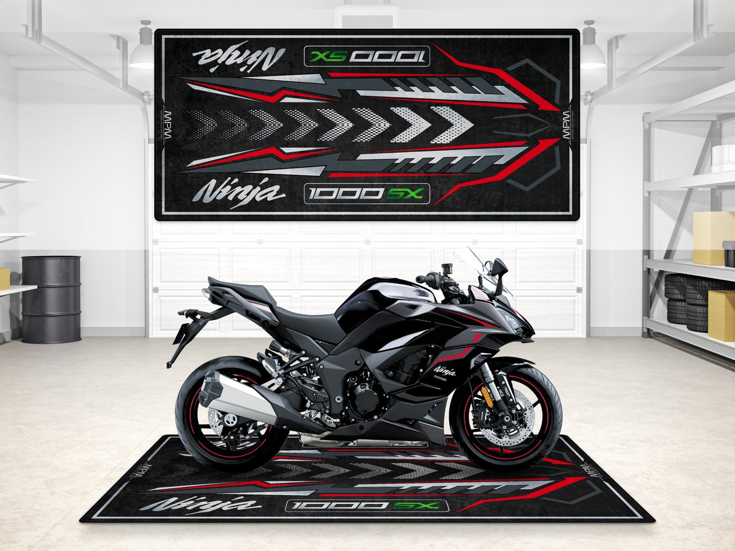 Designed Pit Mat for Kawasaki 1000SX Motorcycle - MM7390
