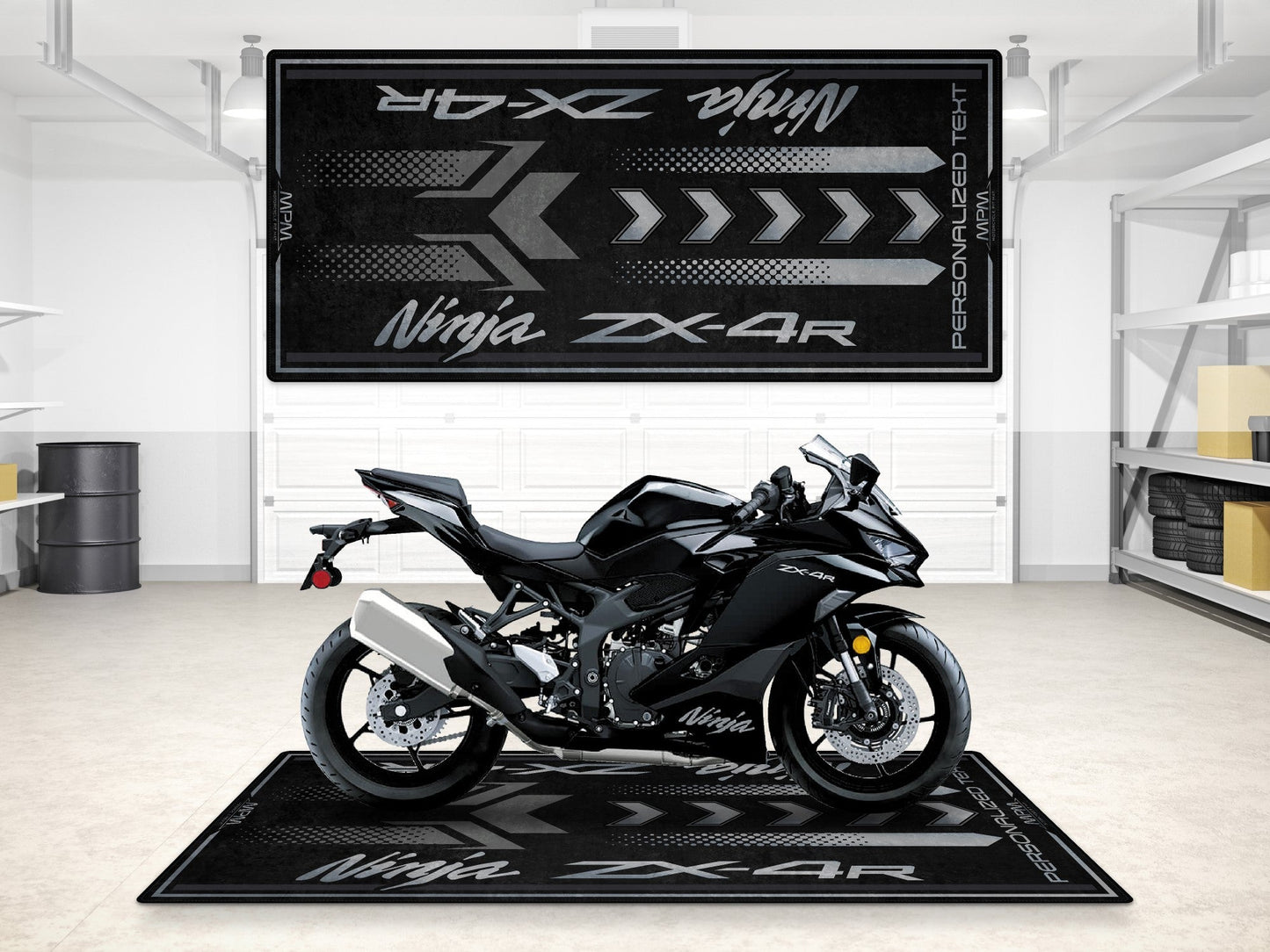 Designed Pit Mat for Kawasaki Ninja ZX-4R Motorcycle - MM7391