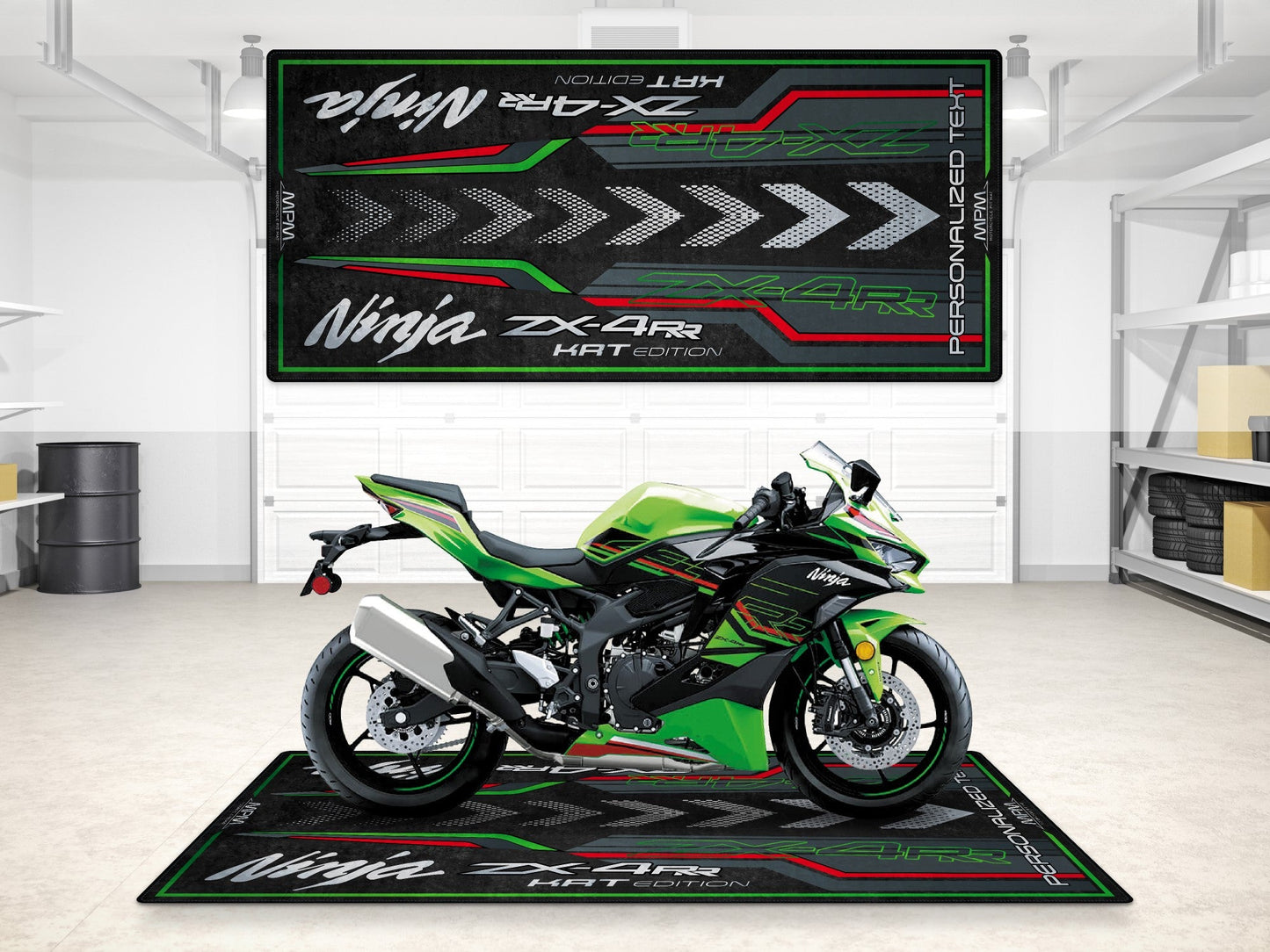 Designed Pit Mat for Kawasaki Ninja ZX-4RR KRT Edition Motorcycle - MM7393