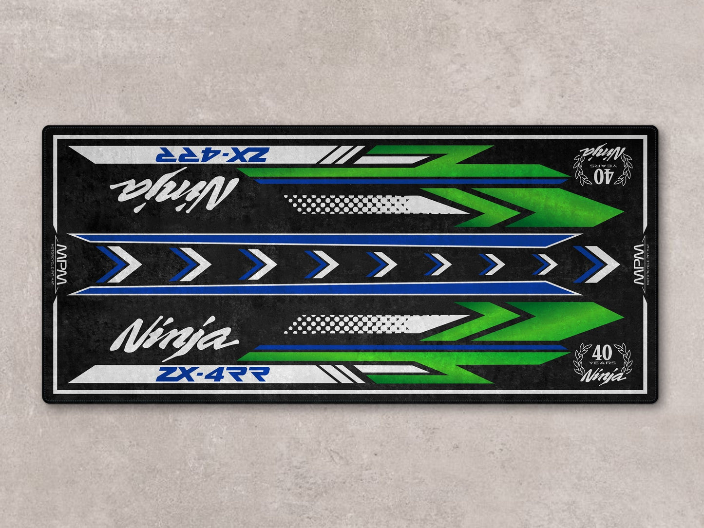 Designed Pit Mat for Kawasaki Ninja ZX-4RR 40th Anniversary Motorcycle - MM7394