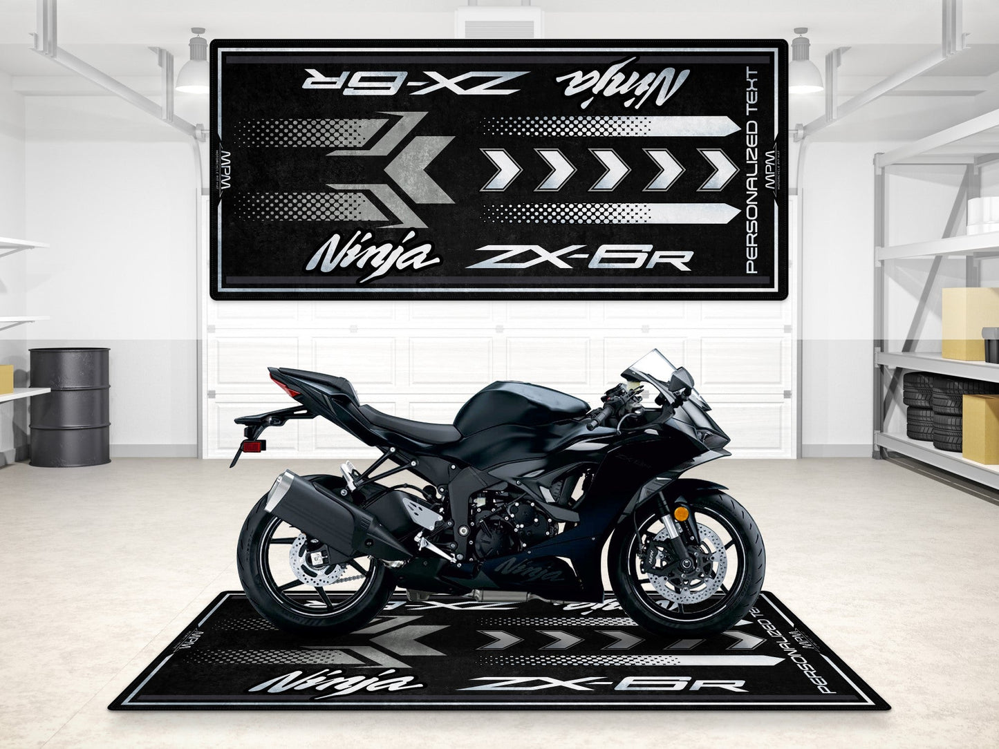 Designed Pit Mat for Kawasaki ZX-6R Motorcycle - MM7395