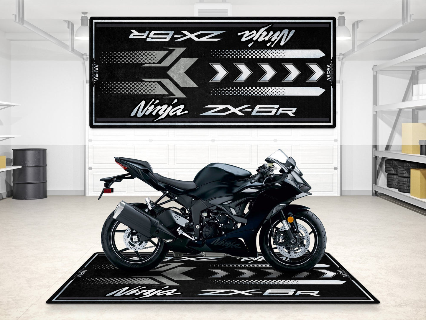 Designed Pit Mat for Kawasaki ZX-6R Motorcycle - MM7395
