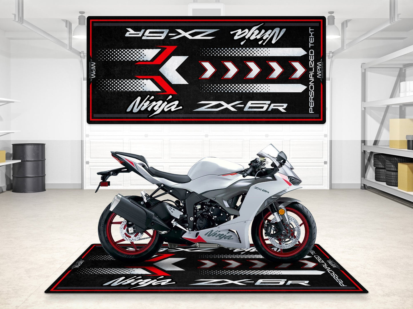 Designed Pit Mat for Kawasaki ZX-6R Motorcycle - MM7395