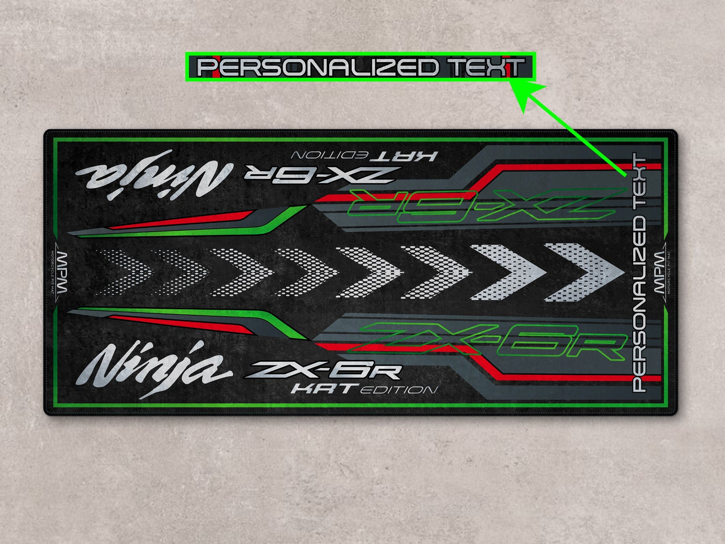 Designed Pit Mat for Kawasaki Ninja ZX-6R KRT Edition Motorcycle - MM7396