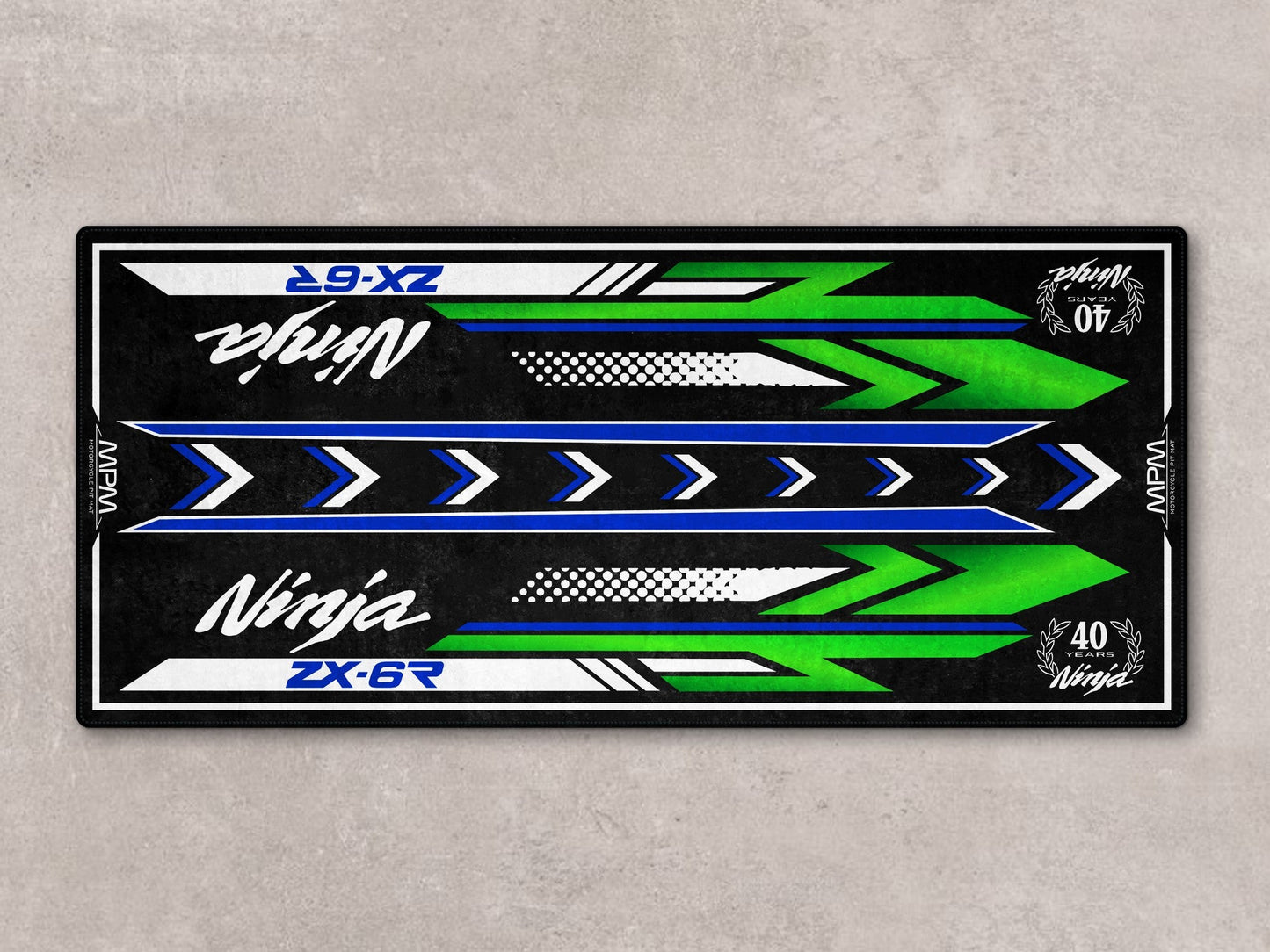 Designed Pit Mat for Kawasaki Ninja ZX-6R 40th Anniversary Motorcycle - MM7397