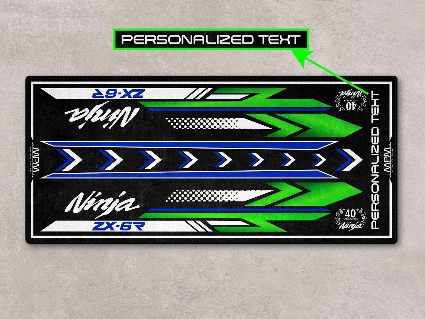 Designed Pit Mat for Kawasaki Ninja ZX-6R 40th Anniversary Motorcycle - MM7397