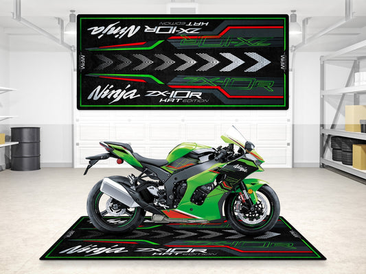 Designed Pit Mat for Kawasaki Ninja ZX-10R KRT Edition Motorcycle - MM7399