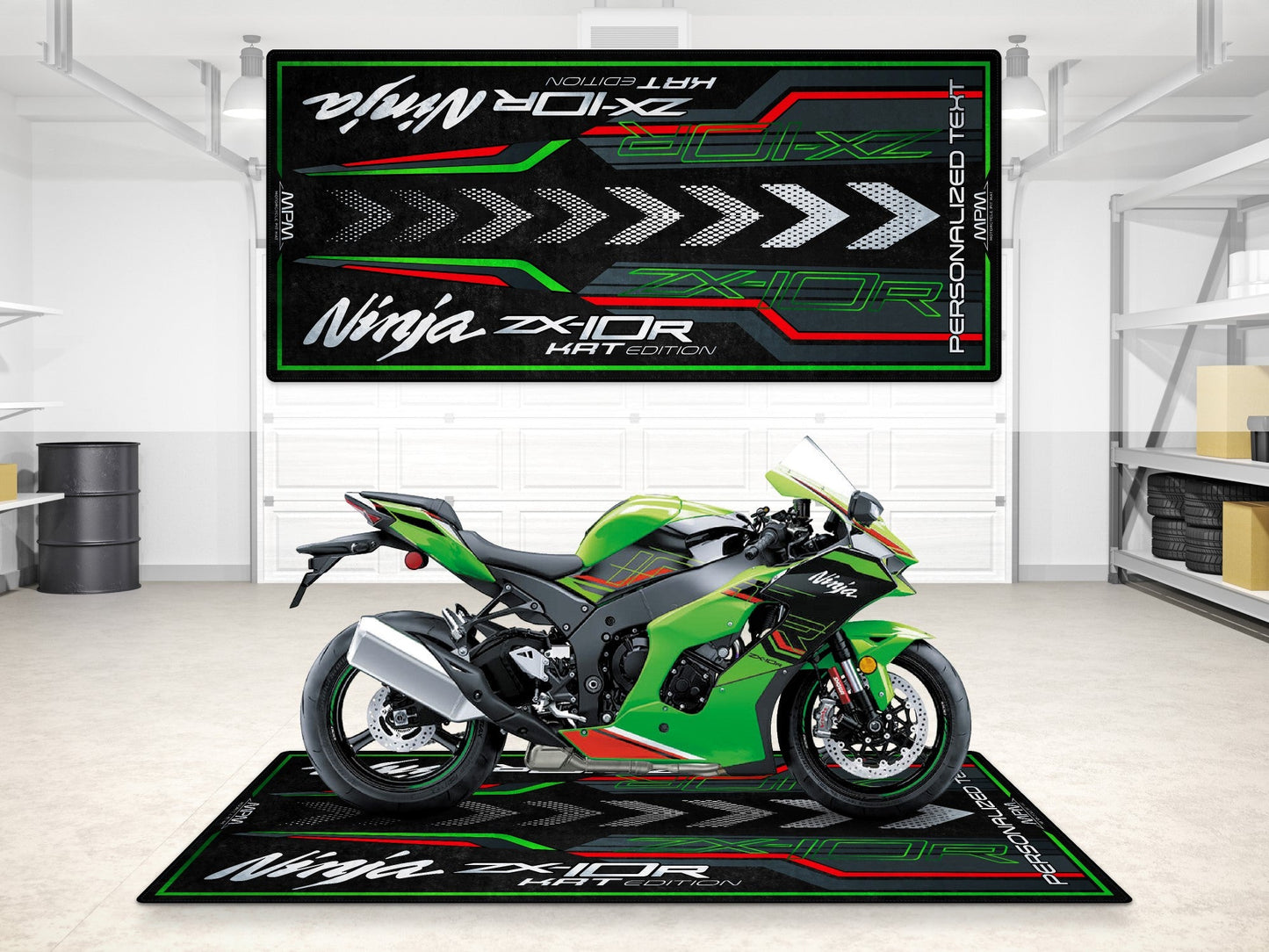 Designed Pit Mat for Kawasaki Ninja ZX-10R KRT Edition Motorcycle - MM7399