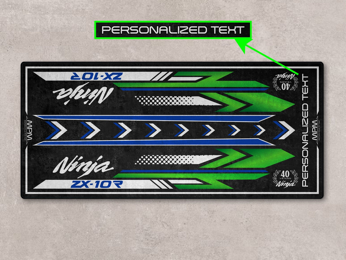Designed Pit Mat for Kawasaki Ninja ZX-10R 40th Anniversary Motorcycle - MM7400