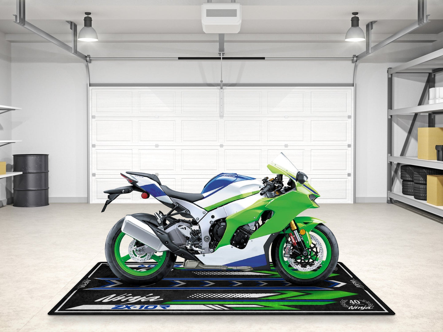 Designed Pit Mat for Kawasaki Ninja ZX-10R 40th Anniversary Motorcycle - MM7400