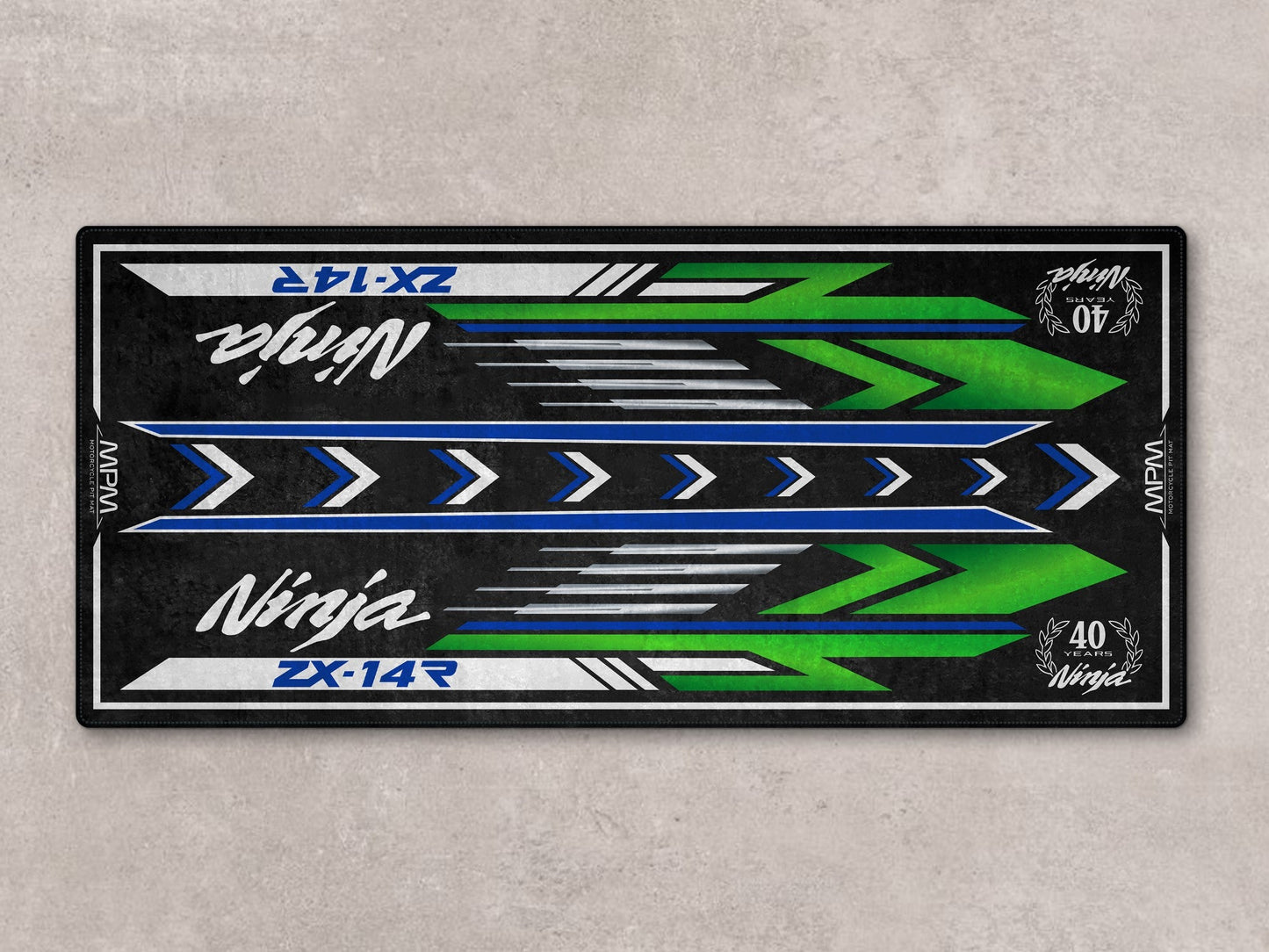 Designed Pit Mat for Kawasaki Ninja ZX-14R 40th Anniversary Motorcycle - MM7402