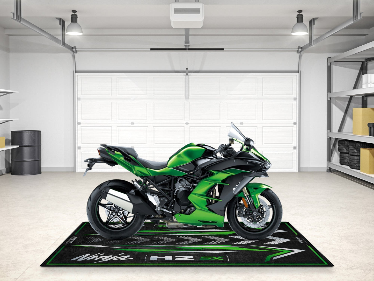 Designed Pit Mat for Kawasaki Ninja H2 SX Motorcycle - MM7404