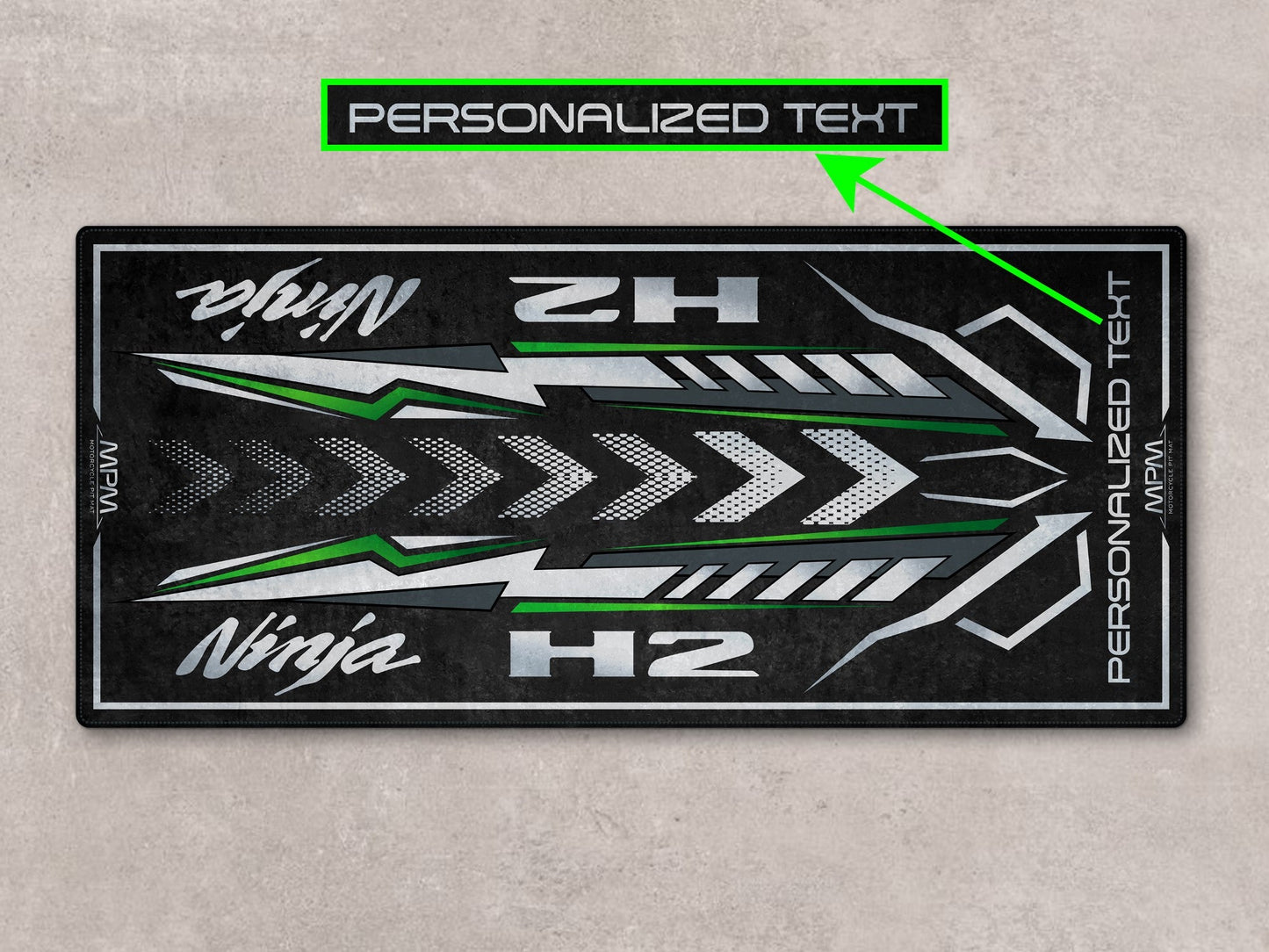 Designed Pit Mat for Kawasaki Ninja H2 Motorcycle - MM7405