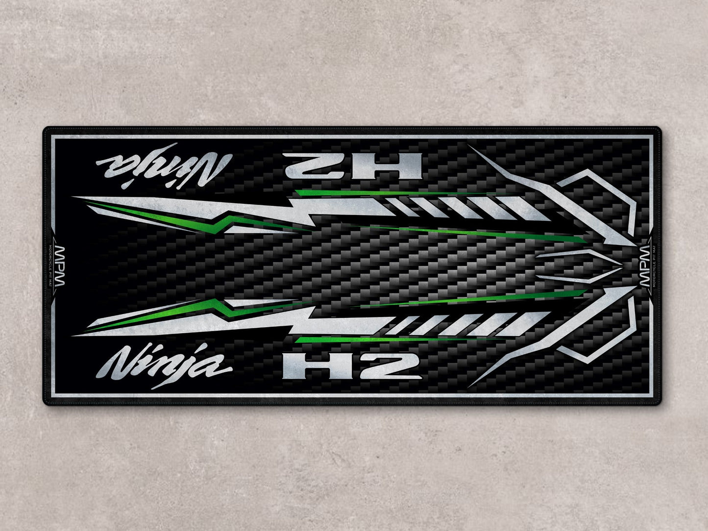 Designed Pit Mat for Kawasaki Ninja H2 Carbon Motorcycle - MM7406