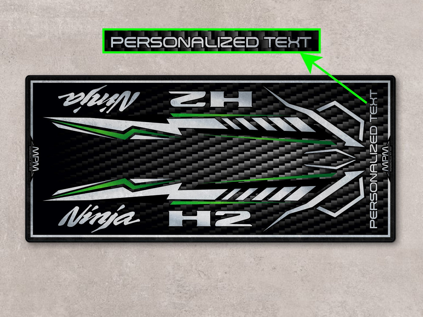 Designed Pit Mat for Kawasaki Ninja H2 Carbon Motorcycle - MM7406