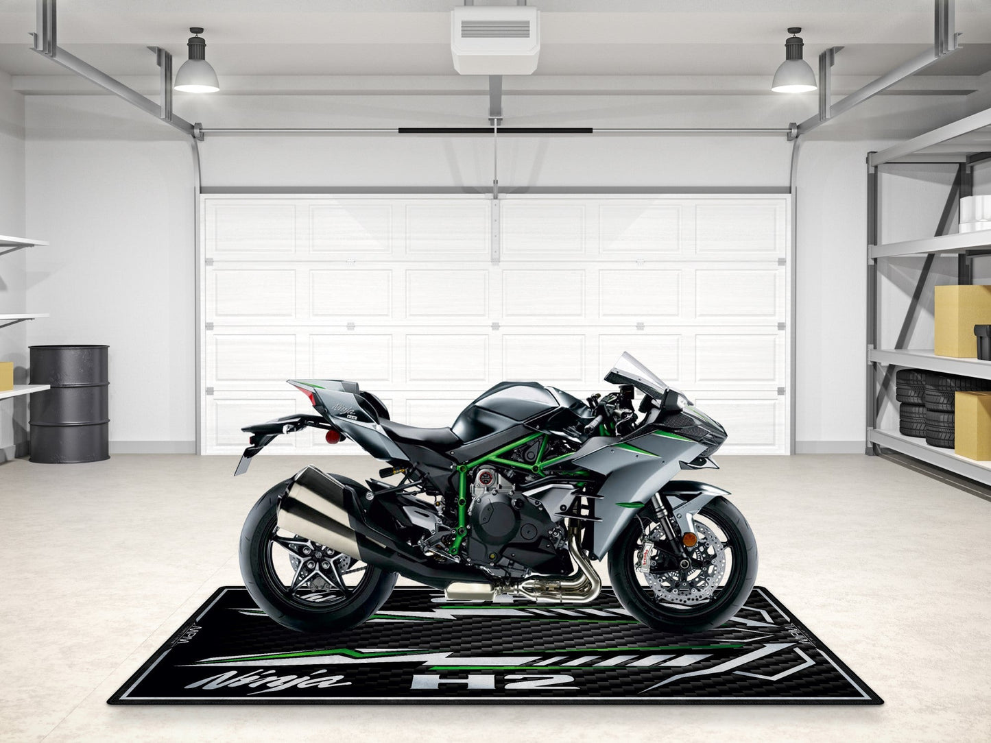 Designed Pit Mat for Kawasaki Ninja H2 Carbon Motorcycle - MM7406