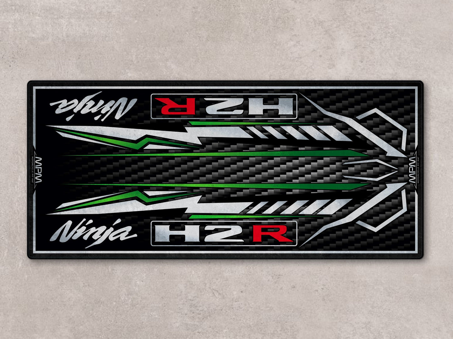 Designed Pit Mat for Kawasaki Ninja H2R Motorcycle - MM7407