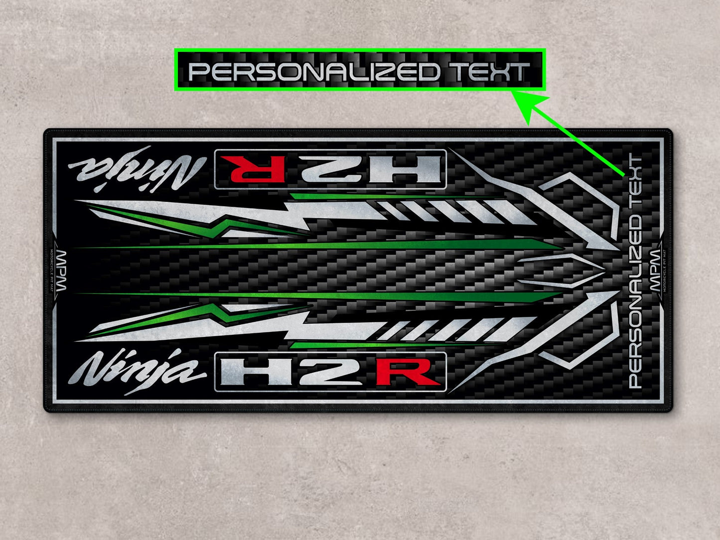 Designed Pit Mat for Kawasaki Ninja H2R Motorcycle - MM7407