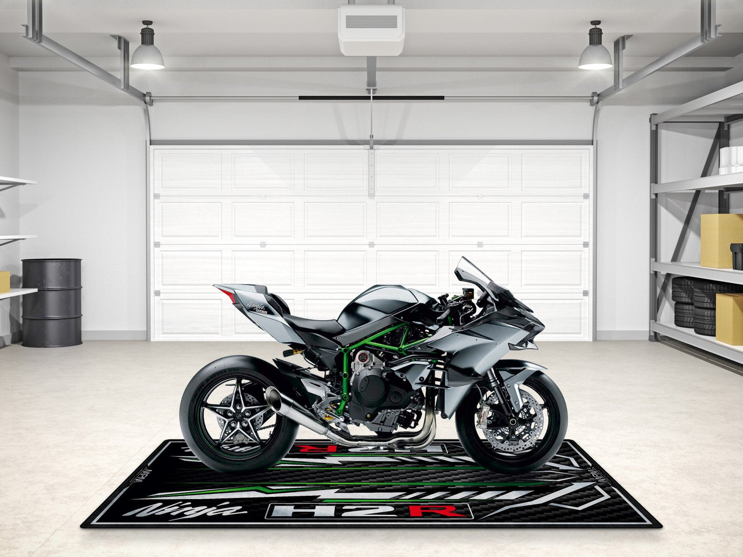 Designed Pit Mat for Kawasaki Ninja H2R Motorcycle - MM7407