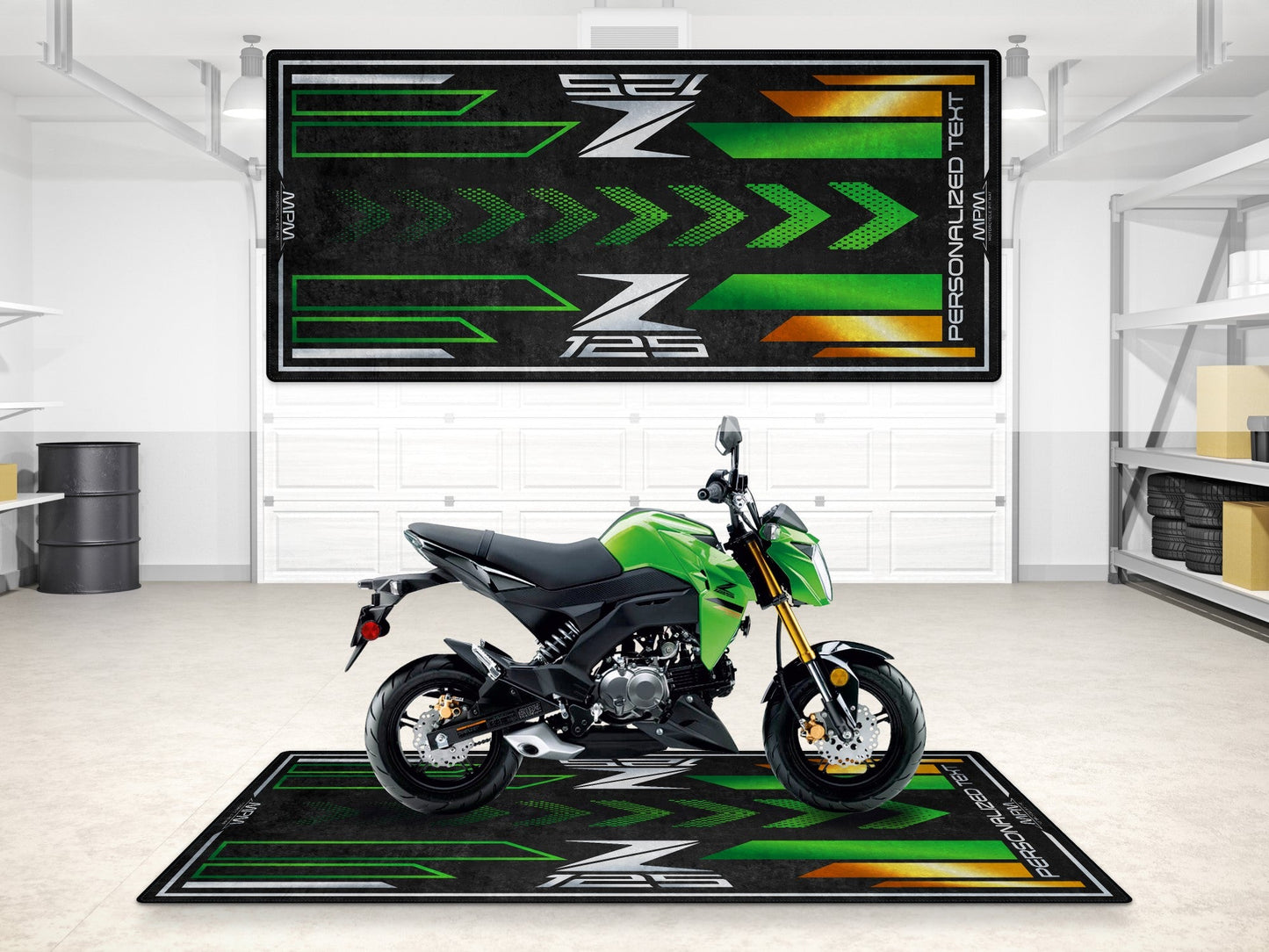 Designed Pit Mat for Kawasaki Z125 Motorcycle - MM7408